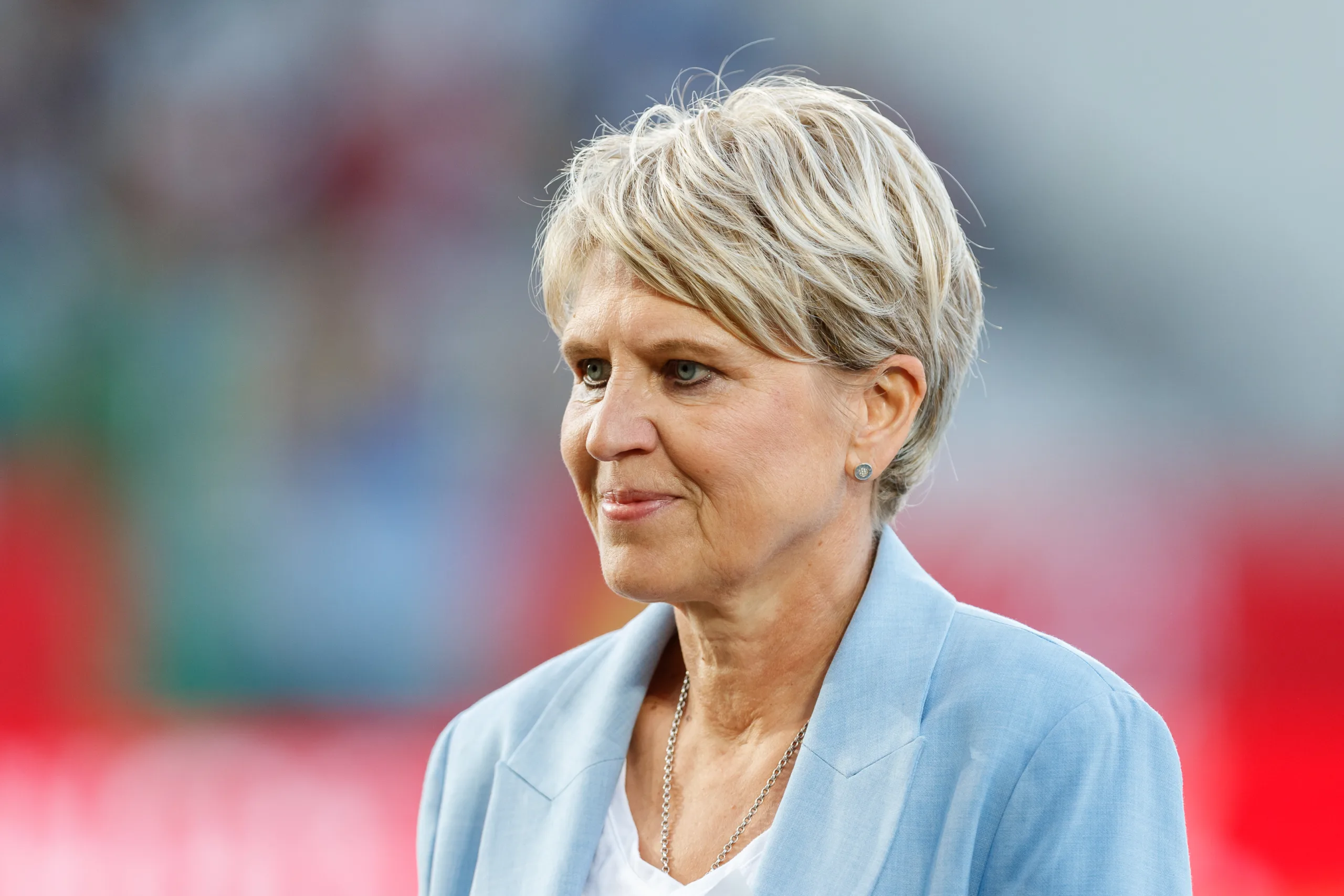 Doris Fitschen im Juli 2023 beim Länderspiel Deutschland gegen Sambia