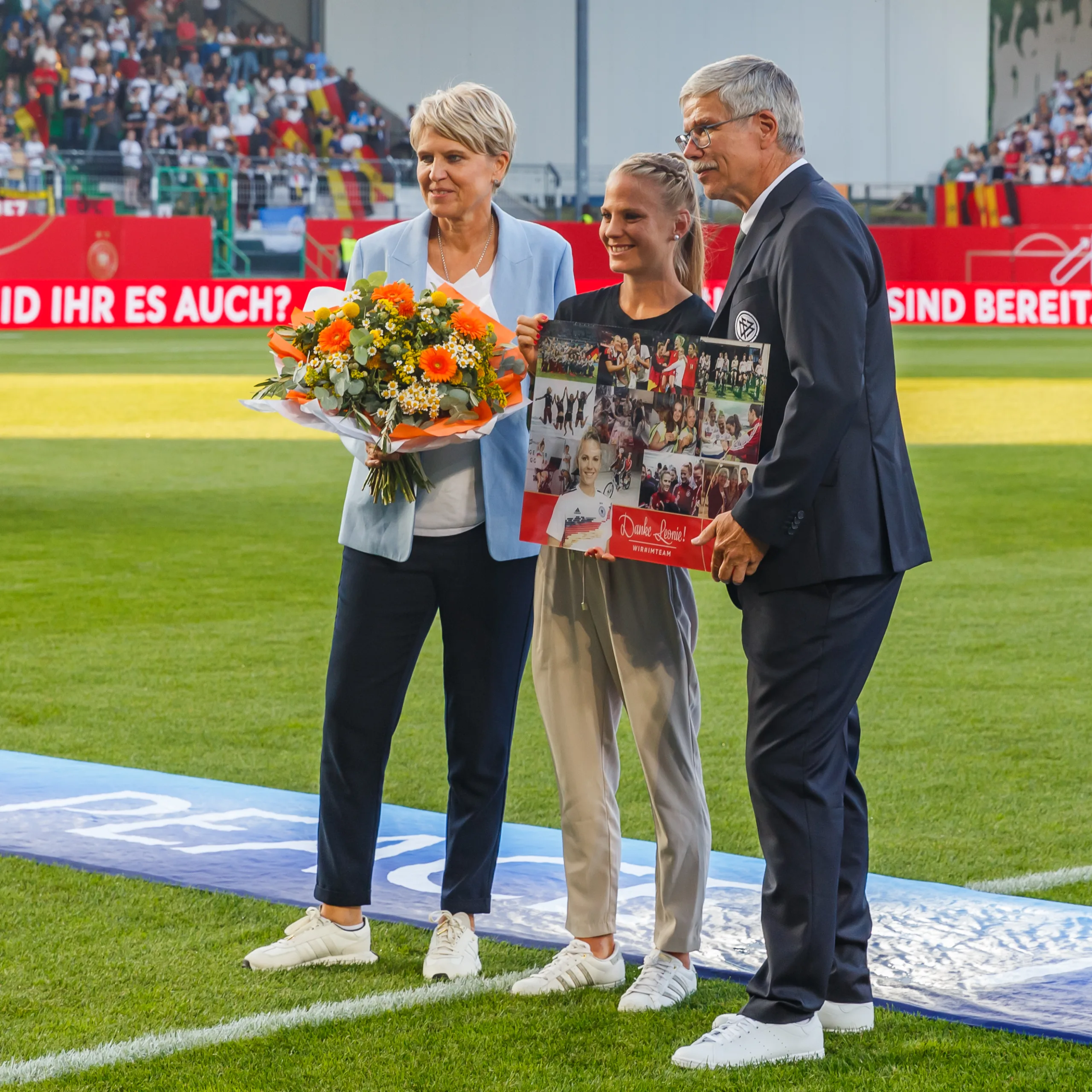Doris Fitschen bei der Verabschiedung von Leonie Maier, Juli 2023