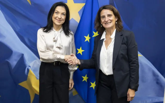 Katherina Reiche bei einem Besuch der Europäischen Kommission