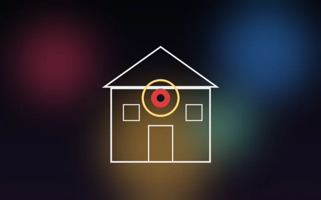 Promi Big Brother 2025: Illustration eines überwachten Hauses mit Kamerasymbol