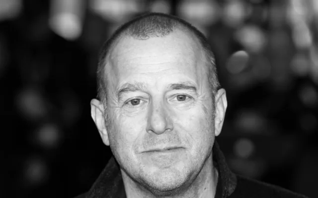 Heino Ferch beim Empfang der Hessischen Landesregierung auf der Berlinale 2018 (Schwarz-Weiß-Porträt)