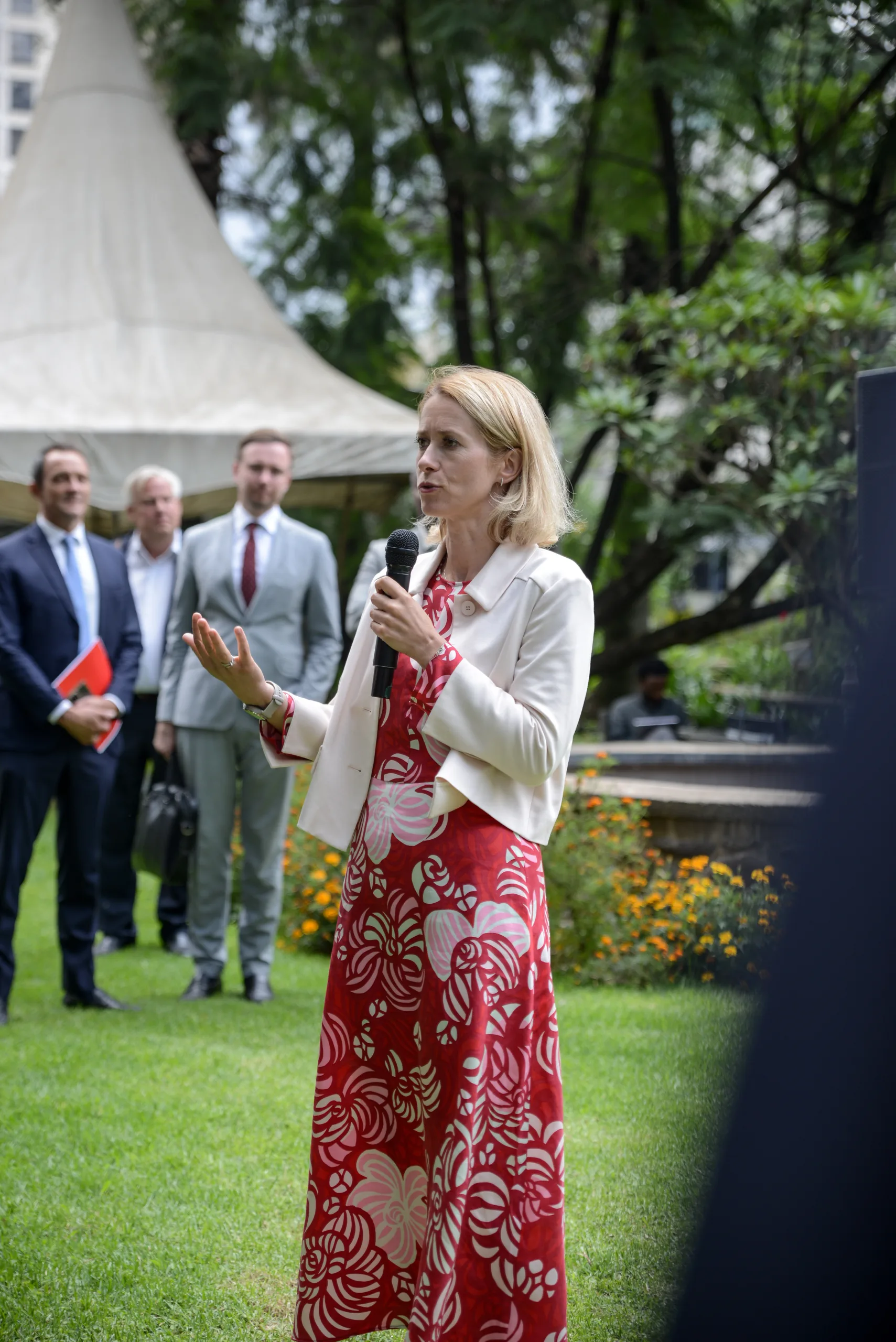 Kaja Kallas spricht am 15. Juli 2026 bei der EU-Delegation in Addis Abeba